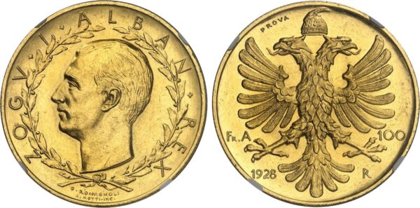 ALBANIA  Zogu I, 1928-1939. 100 Franga Ari